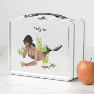 Lunch Box Brunette Sirène Avec Boîte À Déjeuner De Poêle