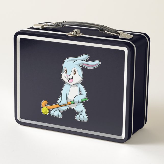 Lunch Box Bunny au hockey sur gazon avec bâton de hockey (Devant)