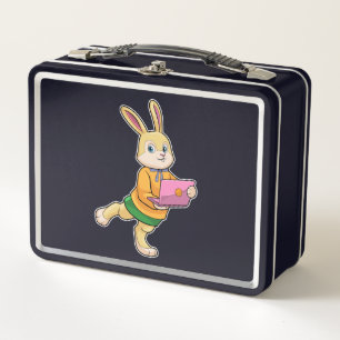 Lunch Box Bunny comme secrétaire avec ordinateur portable