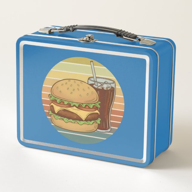 Lunch Box Burger et cola rétro. (Devant)