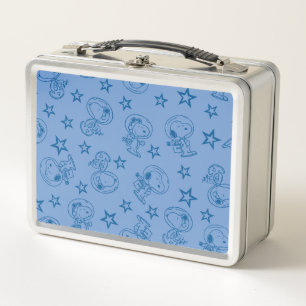 Lunch Box cacahuètes Snoopy Blue Space Astronaut Motif
