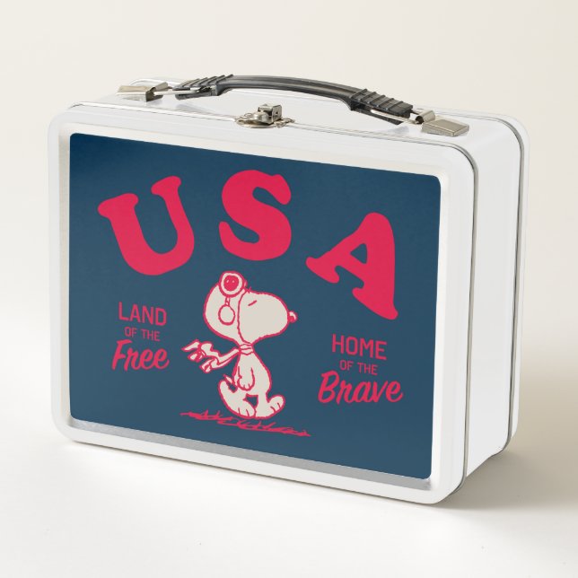 Lunch Box cacahuètes | Snoopy USA Land of the Free (Devant)