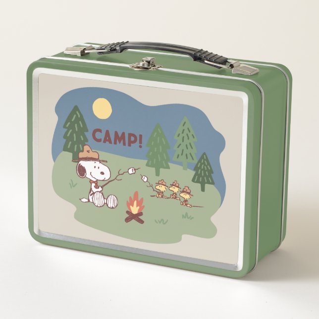 Lunch Box cacahuètes | Snoopy & Woodstock au feu de camp (Devant)
