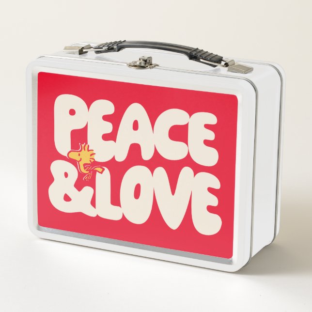 Lunch Box cacahuètes | Woodstock Peace & Love (Devant)