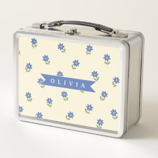 Lunch Box Cadeau personnalisé avec motif de fleur sauvage bl
