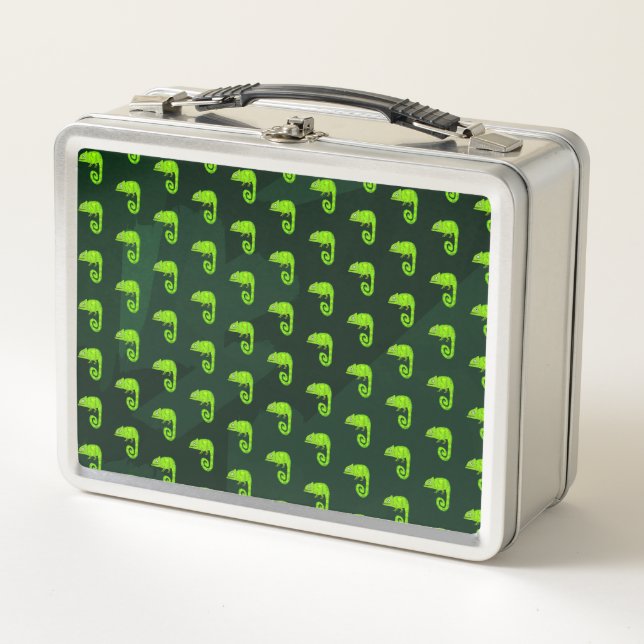 Lunch Box Caméléon vert mignon (Devant)