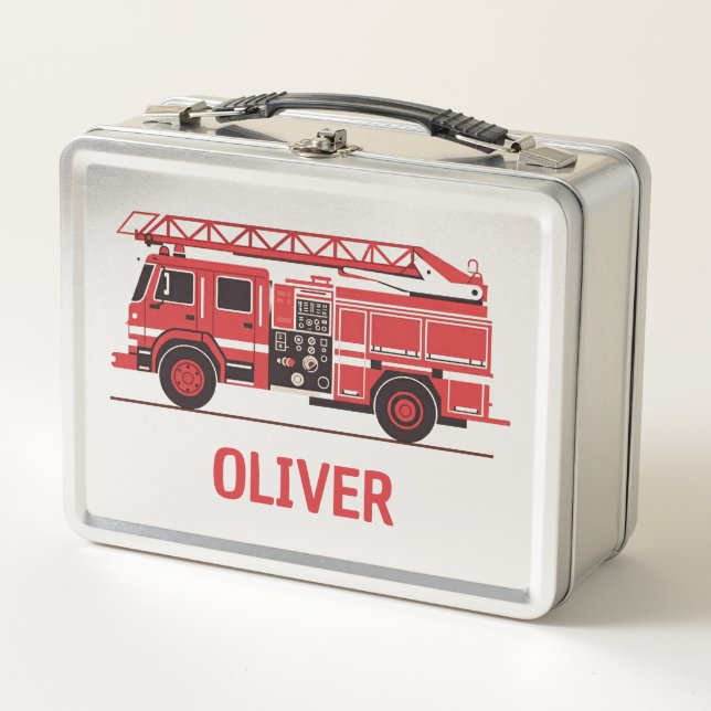 Lunch Box Camion d'incendie pour enfants Silhouette personna (Devant)