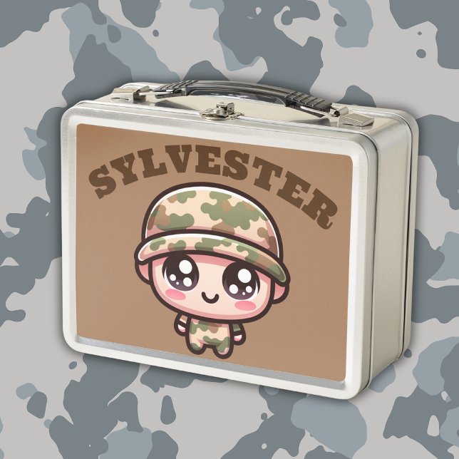 Lunch Box Camouflage de l'armée de Cute Kawaii Monogramme su (Créateur téléchargé)