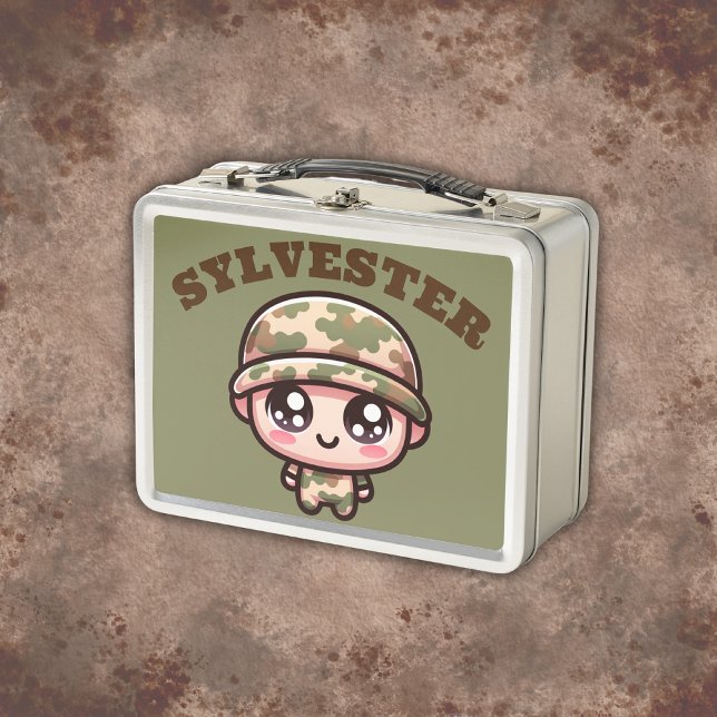 Lunch Box Camouflage de l'armée de Cute Kawaii Monogramme su (Créateur téléchargé)