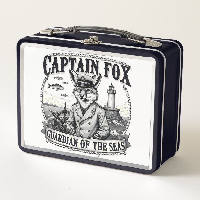 Lunch Box Captain Fox Guardian of Seas Nautical Design (Devant)