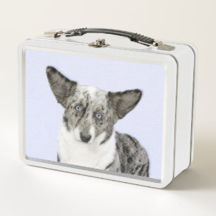 Lunch Box Cardigan Welsh Corgi Peinture - Art Chien original