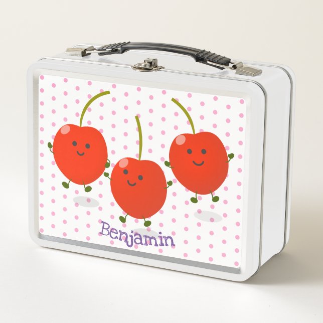 Lunch Box Caricature de cerises rouges à sauter mûr (Devant)