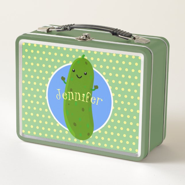 Lunch Box Caricature de cornichon joyeux (Devant)