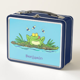Lunch Box Caricature de grenouille vert mignon
