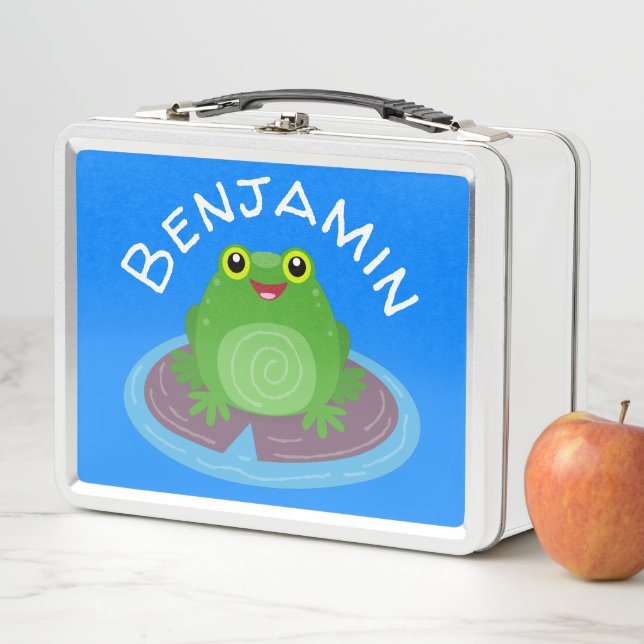 Lunch Box Caricature de grenouille verte mignonne (En situation)