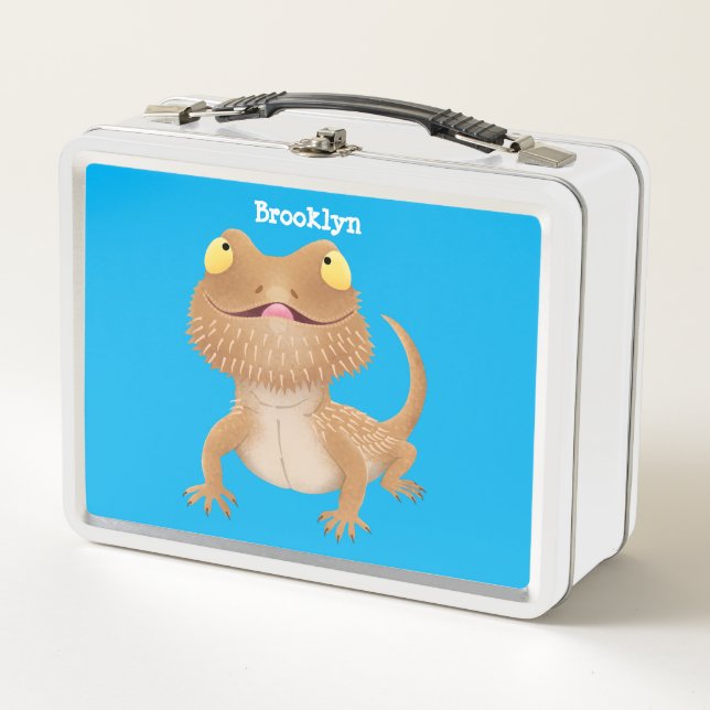 Lunch Box Caricature de lézard de dragon à barbe (Devant)