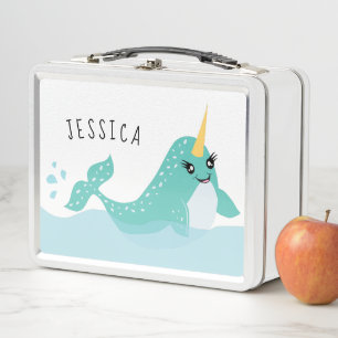 Lunch Box Caricature de Narwhal avec Eyelashes