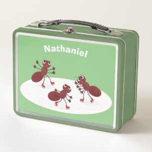 Lunch Box Caricature de patinage sur glace de Happy red four