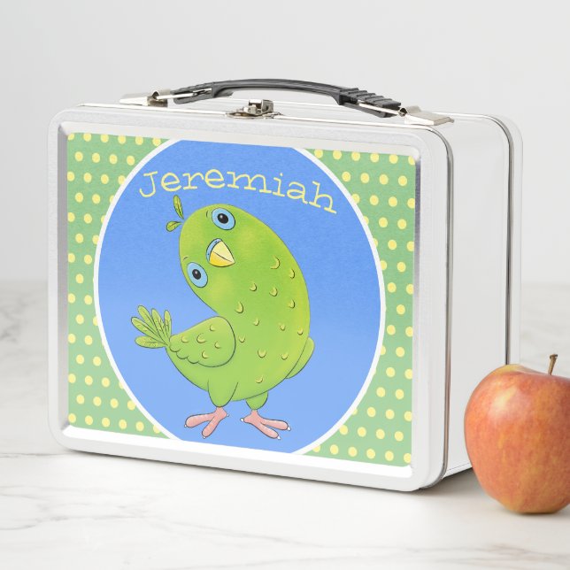 Lunch Box Caricature de perruche verte mignonne (En situation)