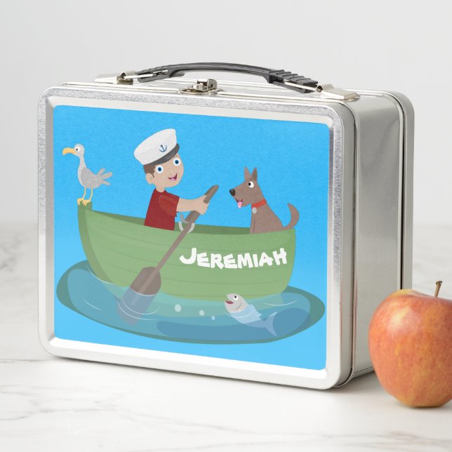 Lunch Box Caricature de voilier et de canot à rames garçon m (En situation)