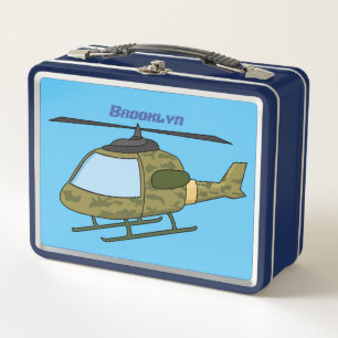 Lunch Box Caricature d'hélicoptère camoflage de l'armée