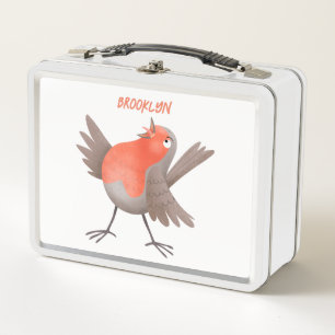 Lunch Box Caricature d'oiseau rouge chantant mignon