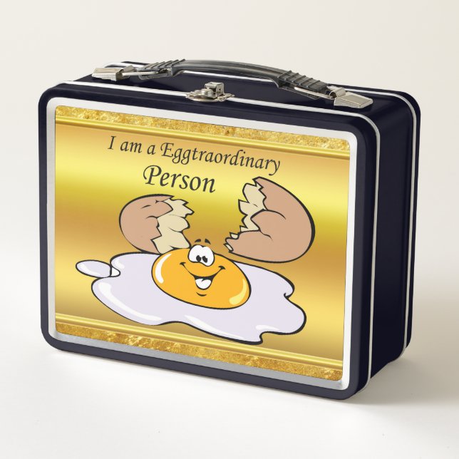 Lunch Box caricature personnage oeuf frit avec grand sourire (Devant)