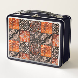 Lunch Box Carreaux de tangerine
