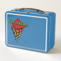 Carrés rouges et jaunes avec le texte Les Cercles