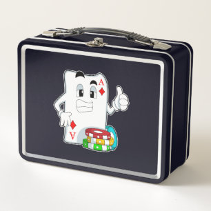 Lunch Box Carte Poker avec jetons Poker