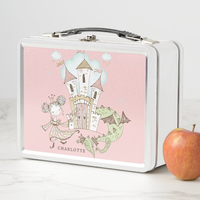 Lunch Box Castle de l'aquarelle personnalisée Princesse Drag (En situation)