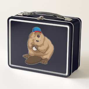 Lunch Box Castor au baseball avec une balle de baseball