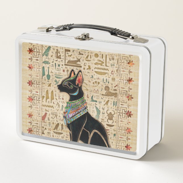 Lunch Box Cat égyptien - Bastet sur le papyrus (Devant)