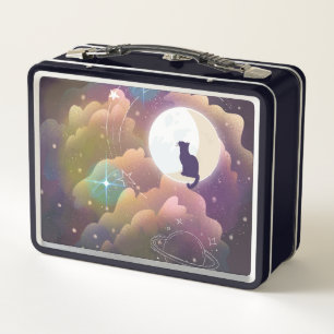 Lunch Box Cat noir coloré Crescent Lune