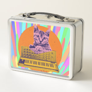 Lunch Box Cat Synthesizer Music Producteur Design