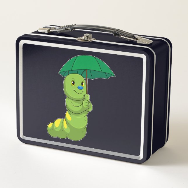 Lunch Box Caterpillar à la pluie avec parapluie (Devant)