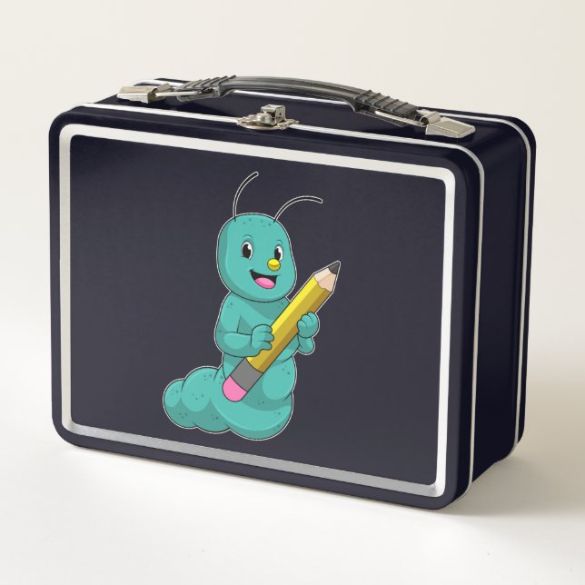 Lunch Box Caterpillar avec crayon (Devant)