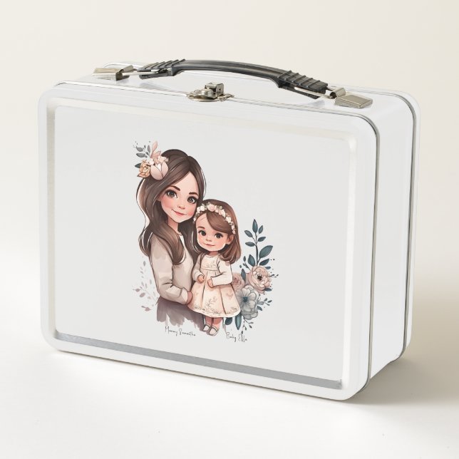 Lunch Box Caution adorable mère et fille (3) (Devant)