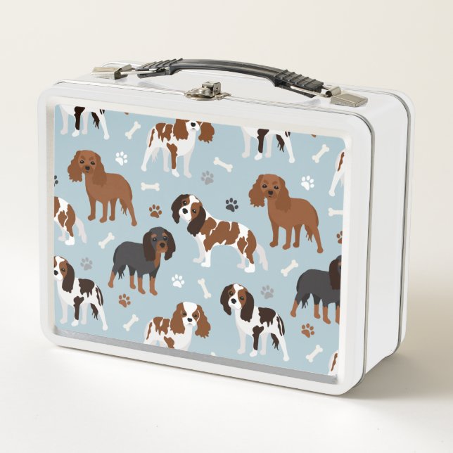 Lunch Box Cavalier King Charles Spaniel Paws and Bones (Devant)