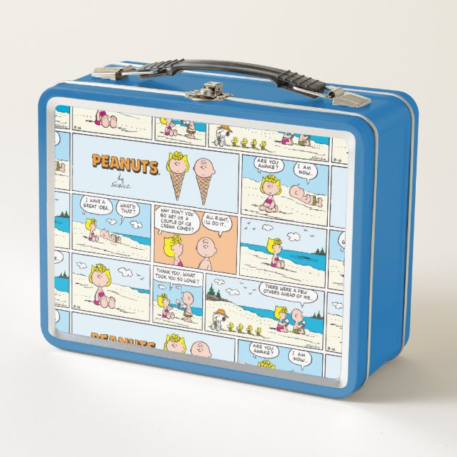 Lunch Box Charlie Brown & Glace Sally À La Plage (Devant)