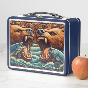 Lunch Box Chasse à l'ours en feu dans les rapides de précipi