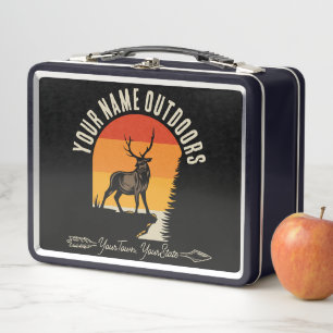 Lunch Box Chasse AJOUTER LE NOM À L'Extérieur Deer Elk Wilde