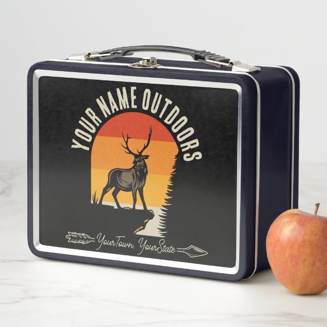 Lunch Box Chasse AJOUTER LE NOM À L'Extérieur Deer Elk Wilde (En situation)