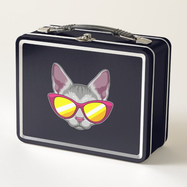 Lunch Box Chat avec lunettes de soleil (Devant)