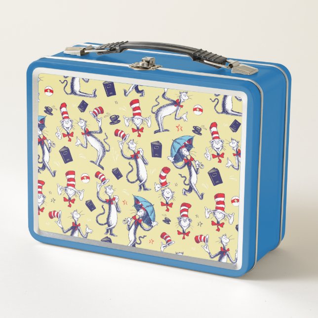 Lunch Box Chat Dans Le Casquette | Motif jaune (Devant)