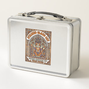 Lunch Box Chat en Verre Cathédrale Verre Catholique Vintage