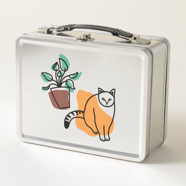Lunch Box Chat et le plante (Devant)