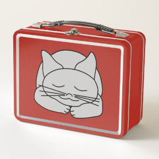 Lunch Box Chat Gris Endormi
