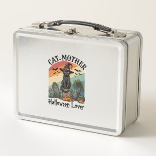 Lunch Box Chat Mère Halloween Amant Chapeau de Sorcière Noir