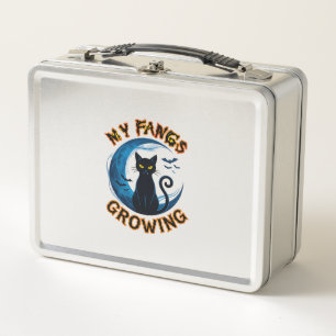 Lunch Box Chat noir de la lune bleue d'Halloween aux crocs g